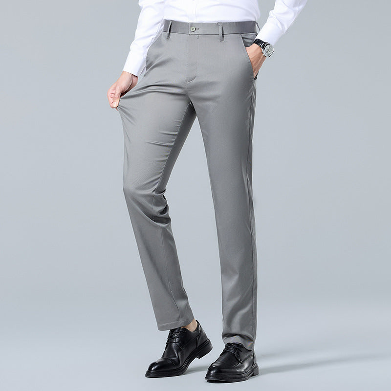 High Quality Summer Tencel Lyocell Casual Pants Men's Thin Straight Leg Trousers Men's New Business Dress Pants