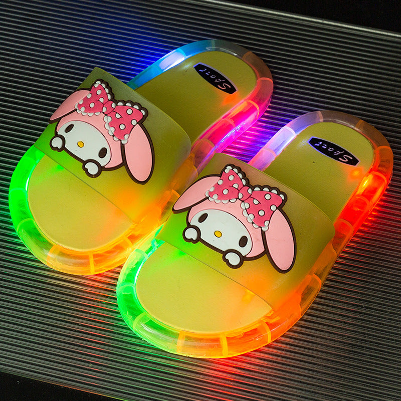Internet celebrity new luminous slippers for children to wear cool personality home non-slip kulomi cartoon slippers for women
