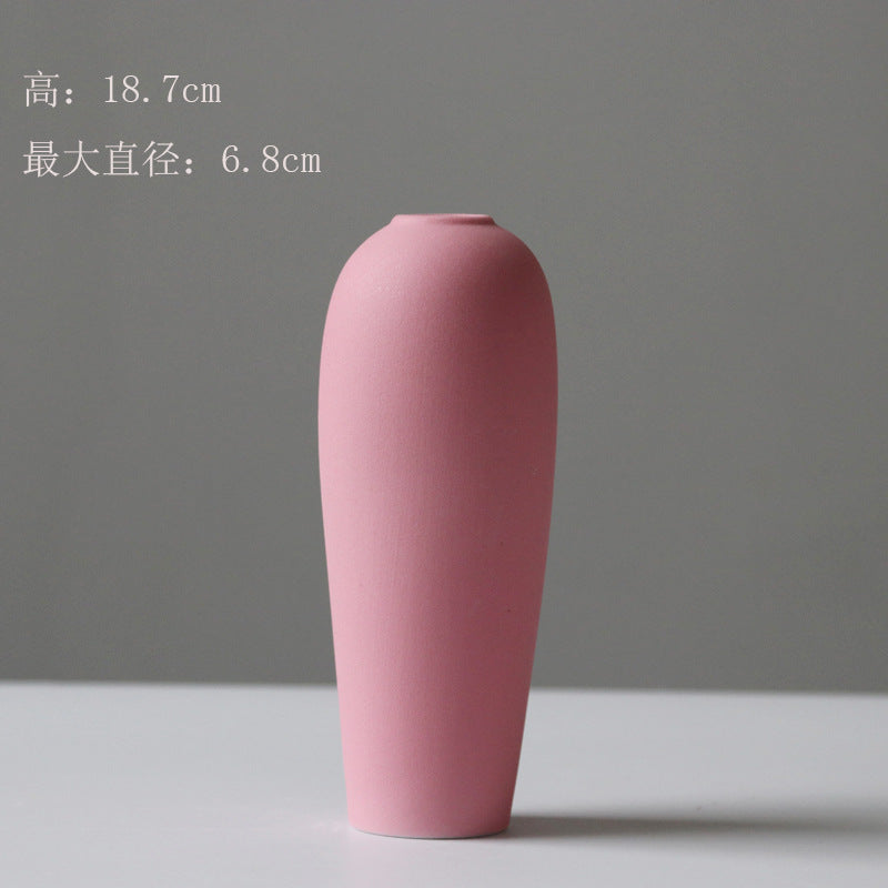 Jingdezhen ceramic small vase Nordic simple home hotel decoration ornament dried flower arrangement hydroponic flower pot white