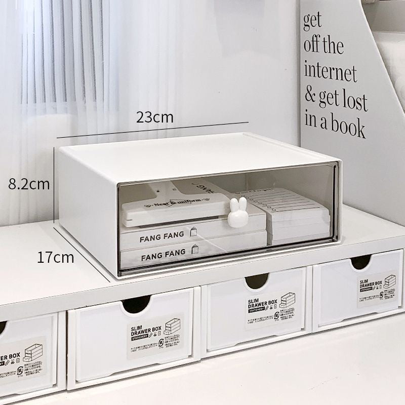 Simple and fashionable stationery storage box, desktop student, multi-compartment drawer, pen holder cabinet, office tape, hair accessories, sundries