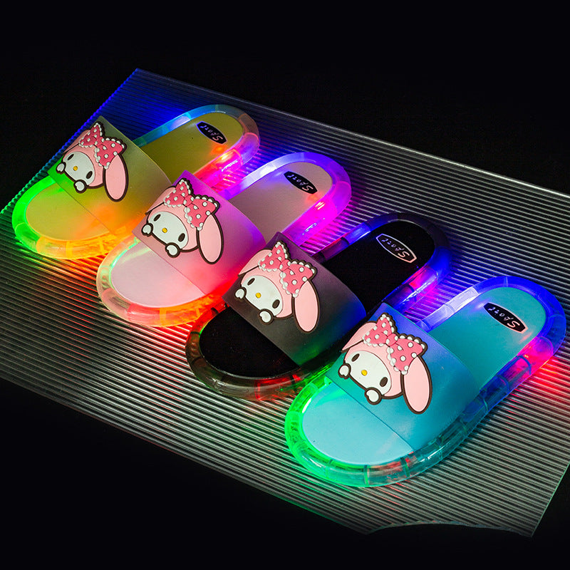 Internet celebrity new luminous slippers for children to wear cool personality home non-slip kulomi cartoon slippers for women
