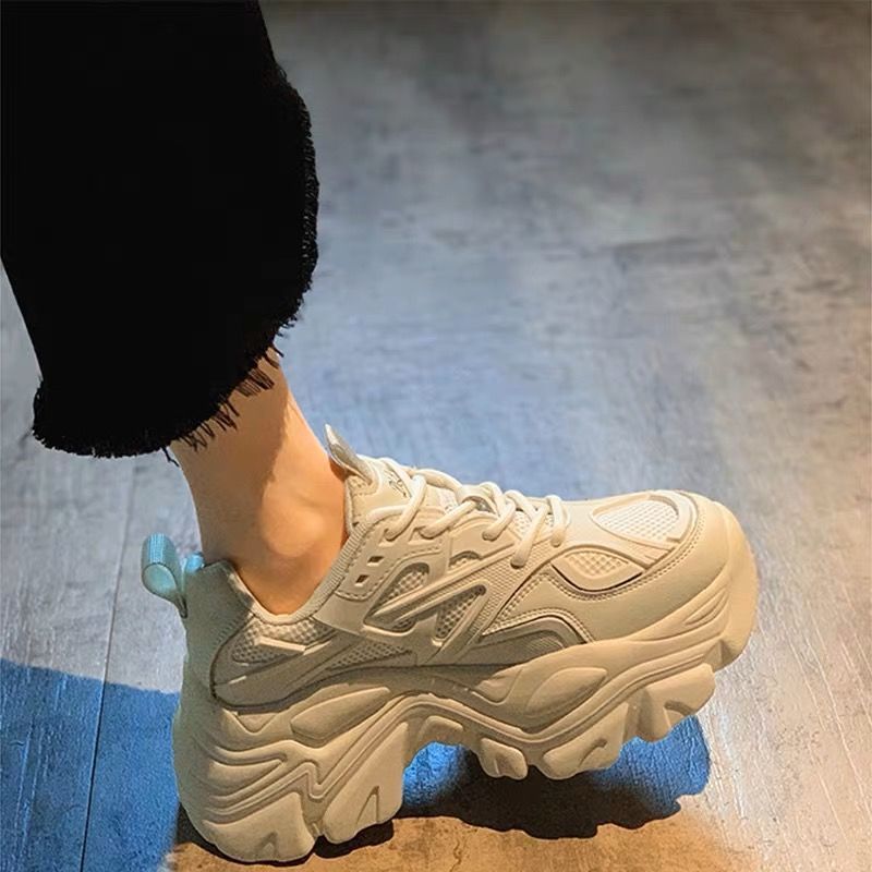 Daddy Shoes Women's Spring 2024 New Fashion Small Man Comfortable Platform Fried Street Sneakers