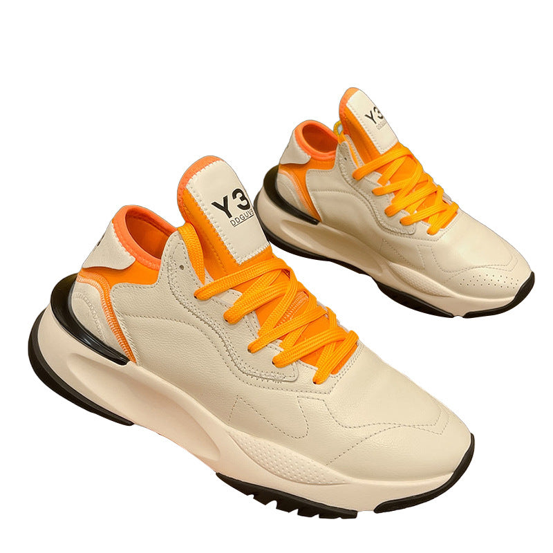 The new trendy brand Y3 Black Samurai Thick-soled Daddy Shoes Men's Tide Versatile Summer Breathable Leather Sneakers Men's Shoes