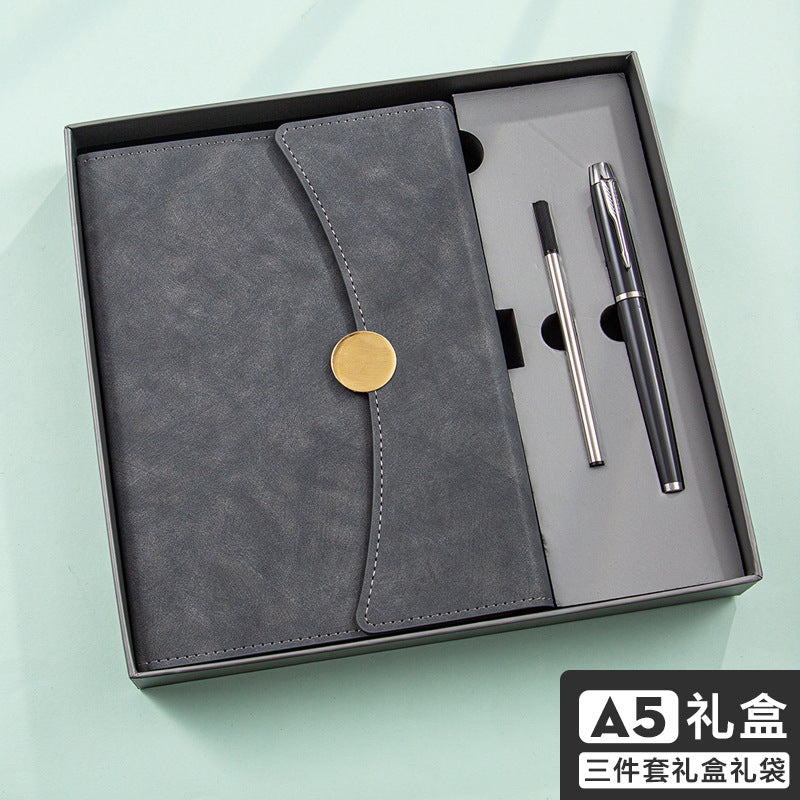 A5 tri-fold notebook gift box set business high-end book and pen company school gift can print logo gift