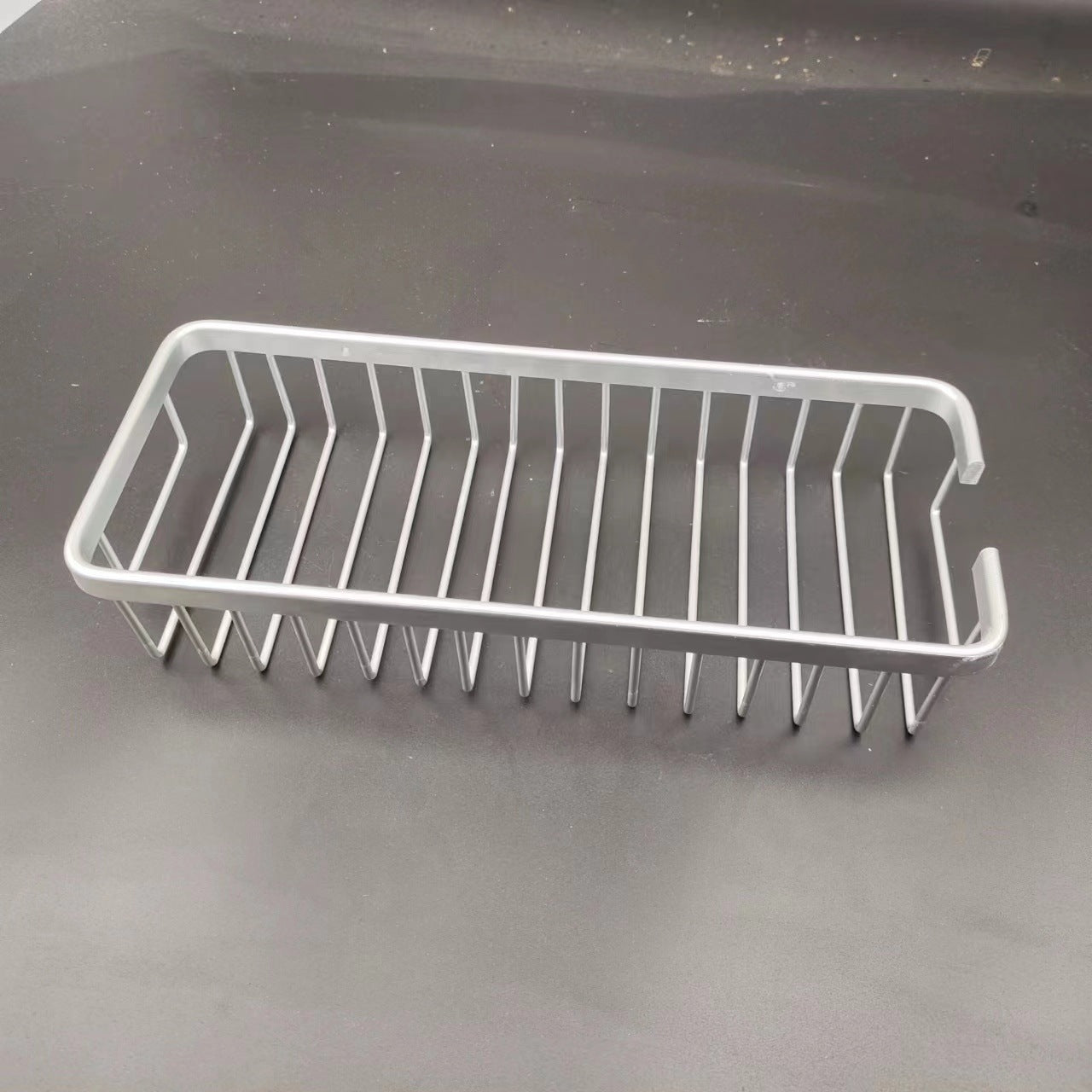 Space aluminum grid rack bathroom wall mounted rectangular mesh basket bathroom single layer deepened storage rack bath stainless steel shelf