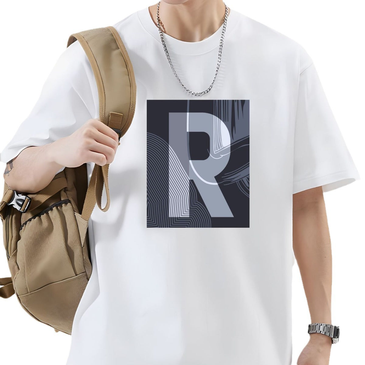 Xinjiang cotton short-sleeved T-shirt, men's loose round neck, street tide, pure cotton, fashionable, versatile, summer fashion, men's clothing e-commerce hit