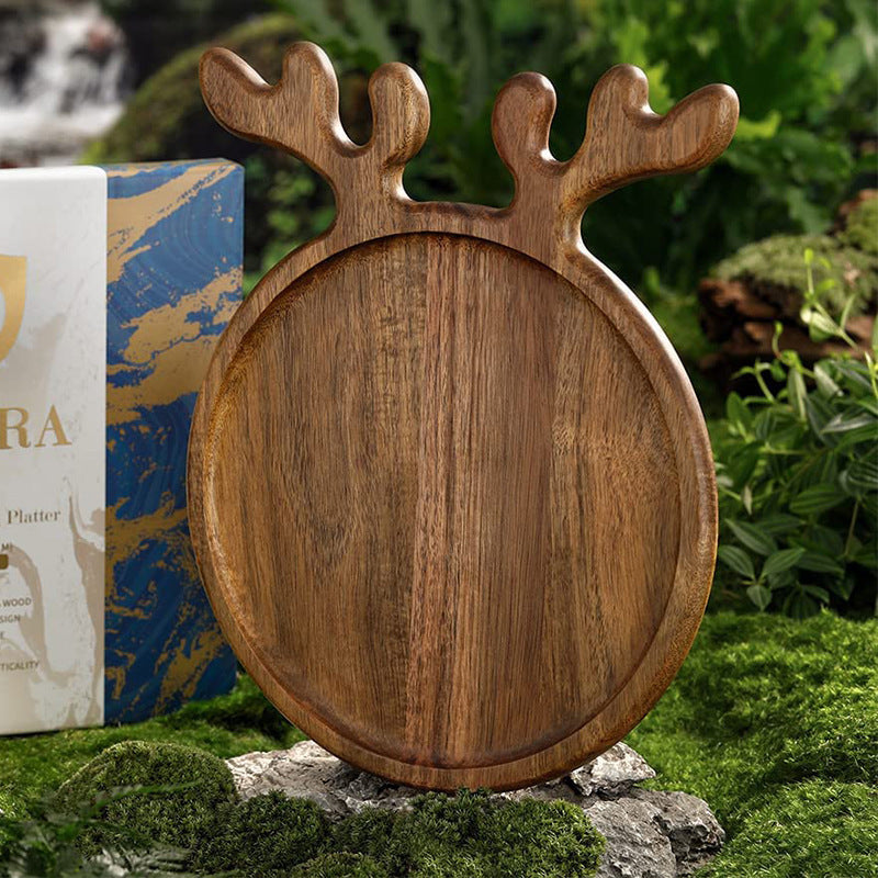Spot fruit cutting board creative Christmas elk tray wooden snack plate dried fruit plate afternoon tea dinner plate decoration