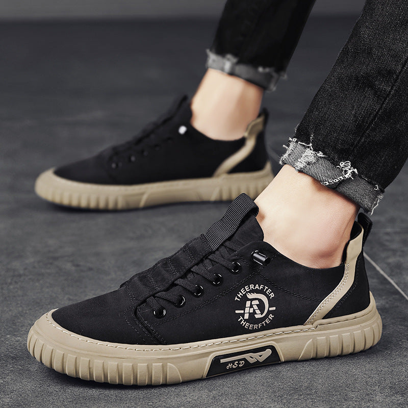 Spring canvas shoes men's breathable one-foot slip-on ice silk cloth shoes men's casual board shoes old Beijing work cloth shoes