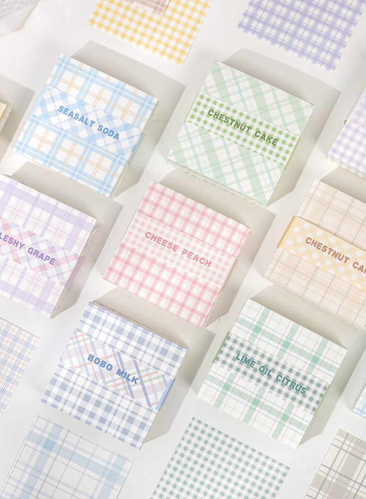Paper Traces Sticky Notes Plaid Element Series Creative Plaid Ins Wind Message Memo Note Paper 10 models
