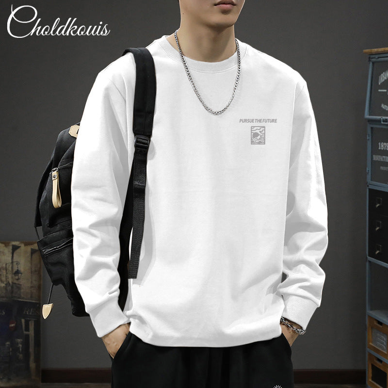 Heavy 200g Long Sleeve T-shirt Men's 2024 Spring New Casual Men's Loose Plus Size Base Shirt