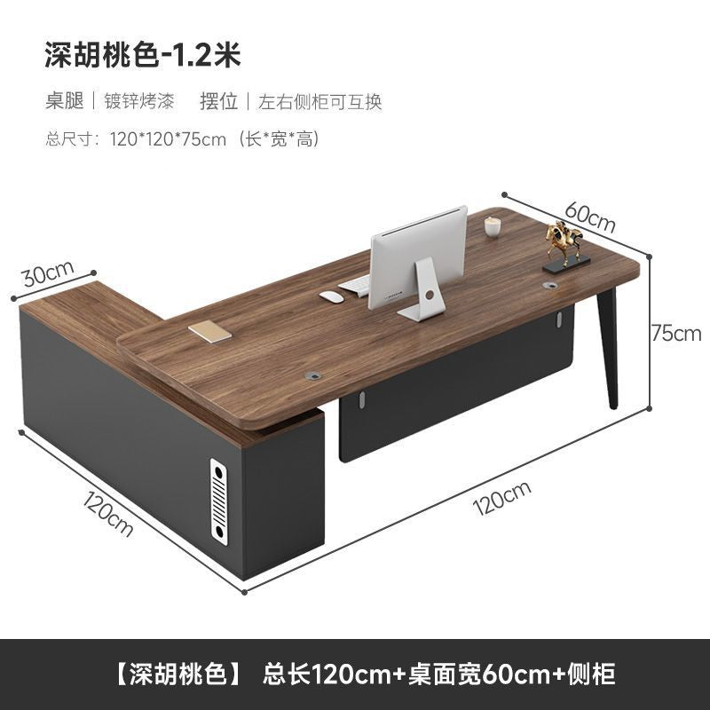 Simple Modern President's Desk, Executive Desk, Boss's Desk, Manager's Desk, Manager's Desk, Office Desk and Chair Combination, Executive Desk Office Furniture