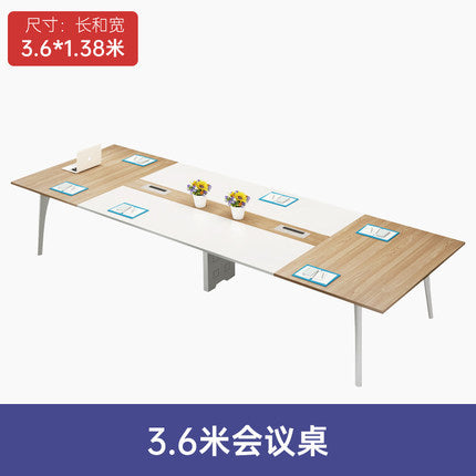 Conference table, long table, simple modern simple desk, training reception and negotiation room, long horseshoe table and chair combination