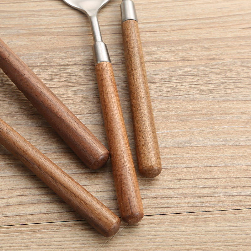 Walnut handle knife and fork spoon
