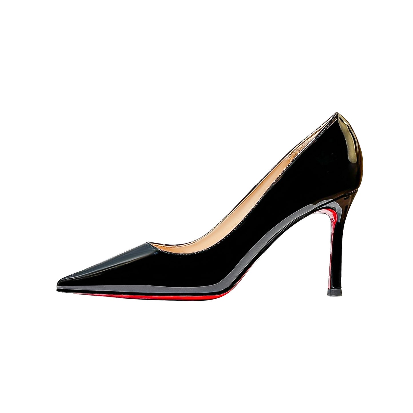 Genuine Leather Sheepskin 2025 Spring New Nude Pumps Temperament Fashion Sexy Red Bottom Stiletto Heels Women