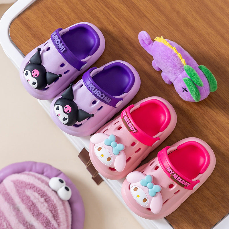 Sanrio Culomi Cartoon Kids Hole Shoes Girls Toe Slippers Anti Slip EVA Garden Shoes Sandals Wholesale