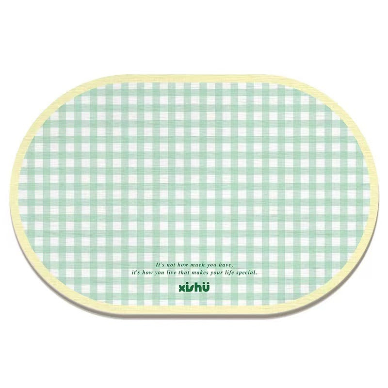 Soft diatom mud absorbent mat, bathroom door floor mat, cream style bathroom floor mat, sink bathroom anti-slip mat