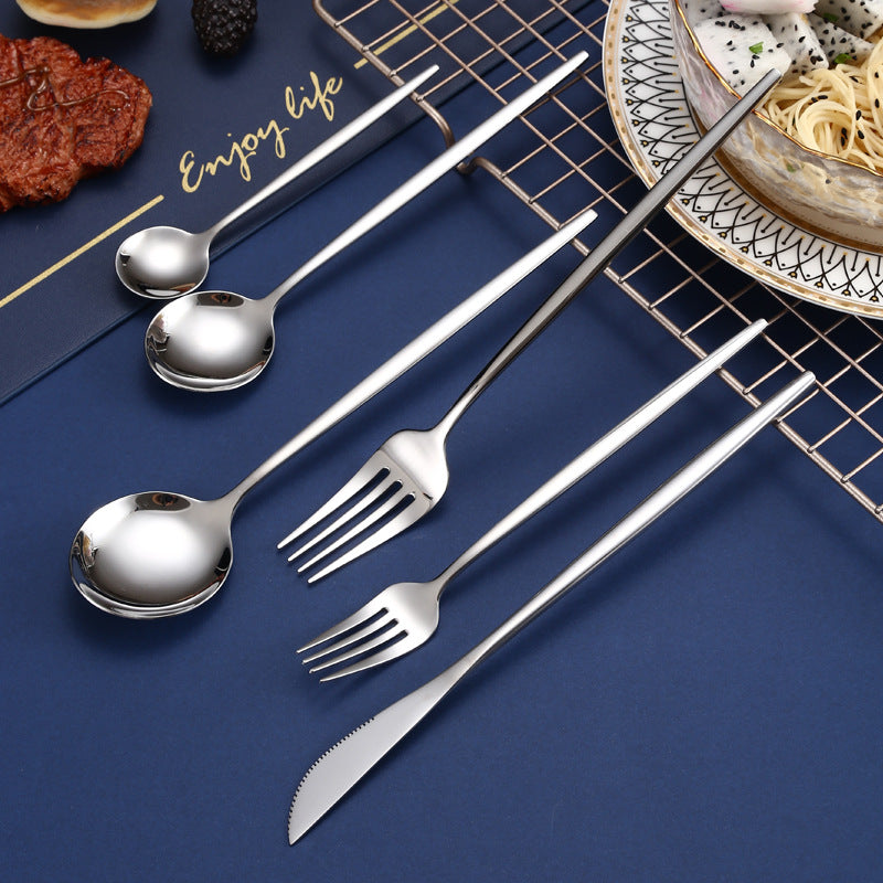 Nordic 304 stainless steel portuguese cutlery and spoon set creative western style hotel cutlery set amazon cross-border