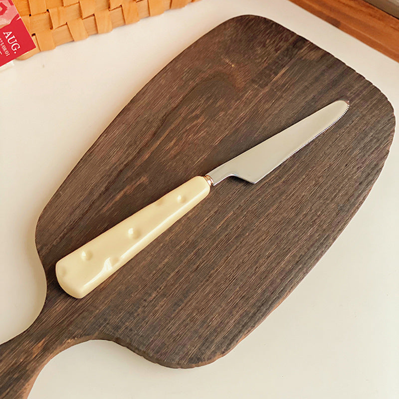 Knife and fork cutlery western food 304 stainless steel dessert spoon steak pasta fork ceramic coffee spoon custard ins set