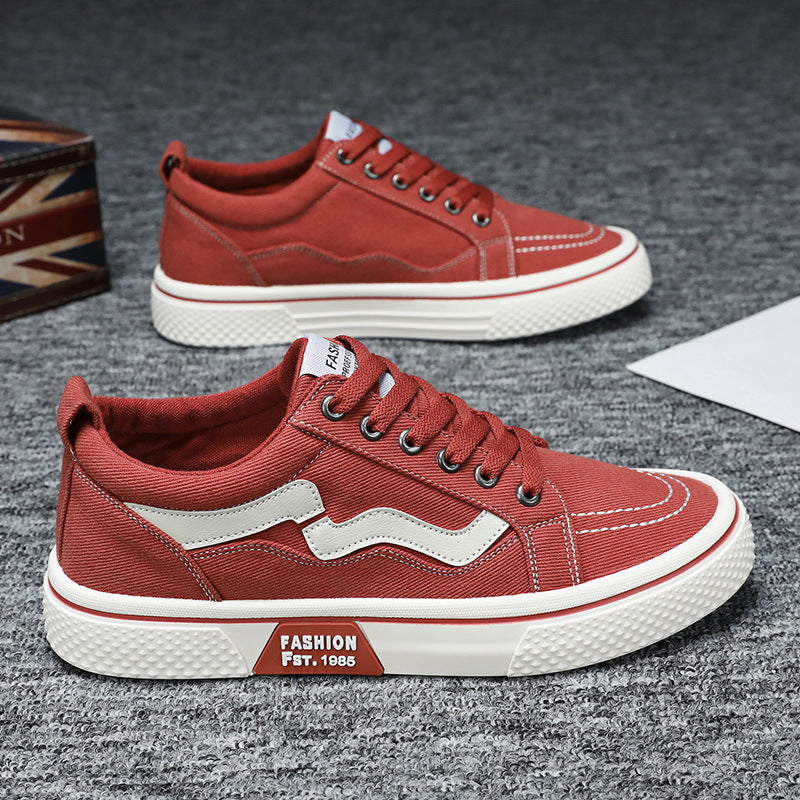 Men's shoes, spring new breathable canvas shoes, trendy and versatile, athleisure low-top shoes, men's king-size cross-border delivery