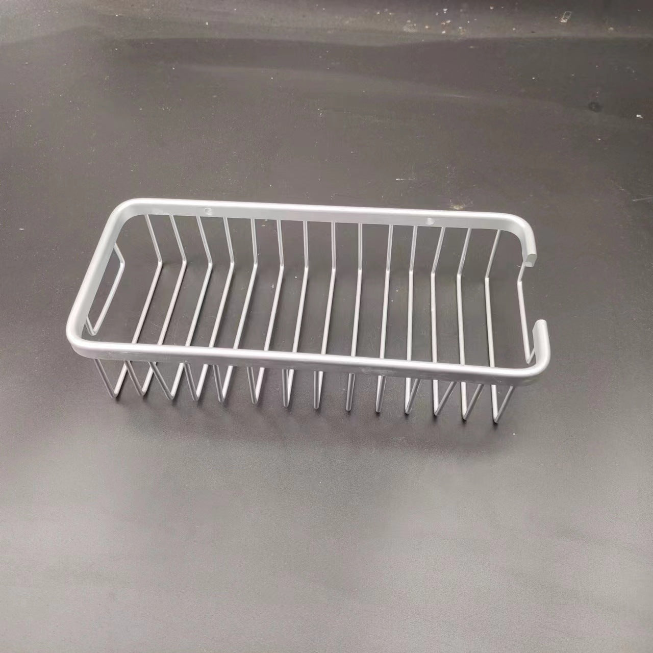 Space aluminum grid rack bathroom wall mounted rectangular mesh basket bathroom single layer deepened storage rack bath stainless steel shelf