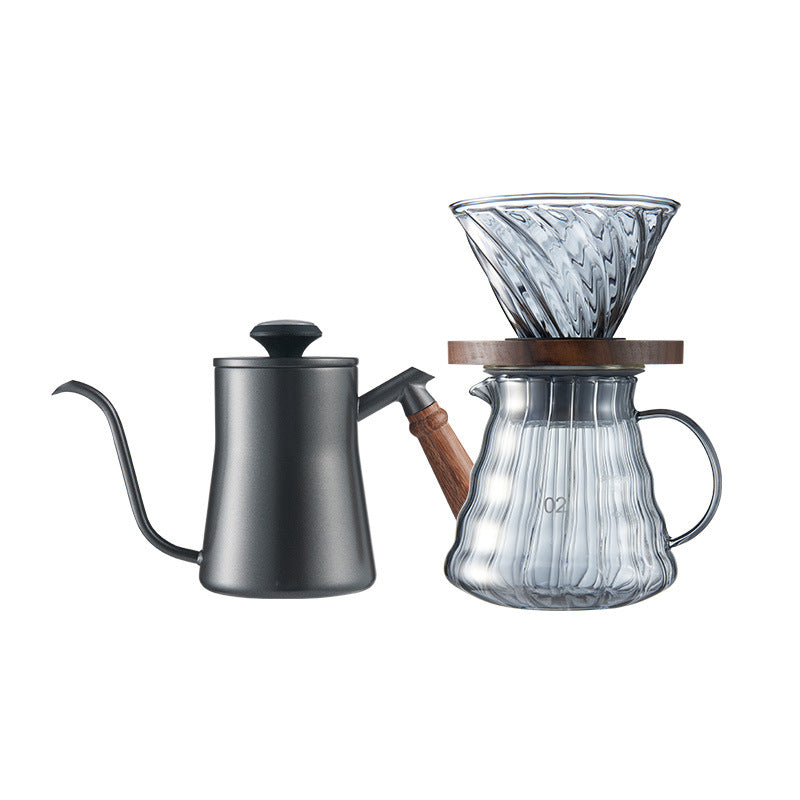 Hand-made coffee pot set, household grinding bean combination, sharing pot, filter cup method, press pot, Moka pot, coffee maker