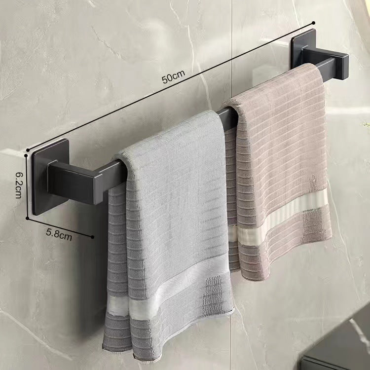 Bathroom towel rack non-perforated bath towel rack towel pole toilet rail door slipper rail wholesale multi-purpose