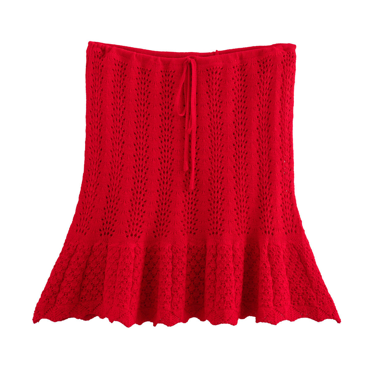 2024 European and American fashion casual knitted vest cut-out top + knitted high-waisted skirt 8LS2645