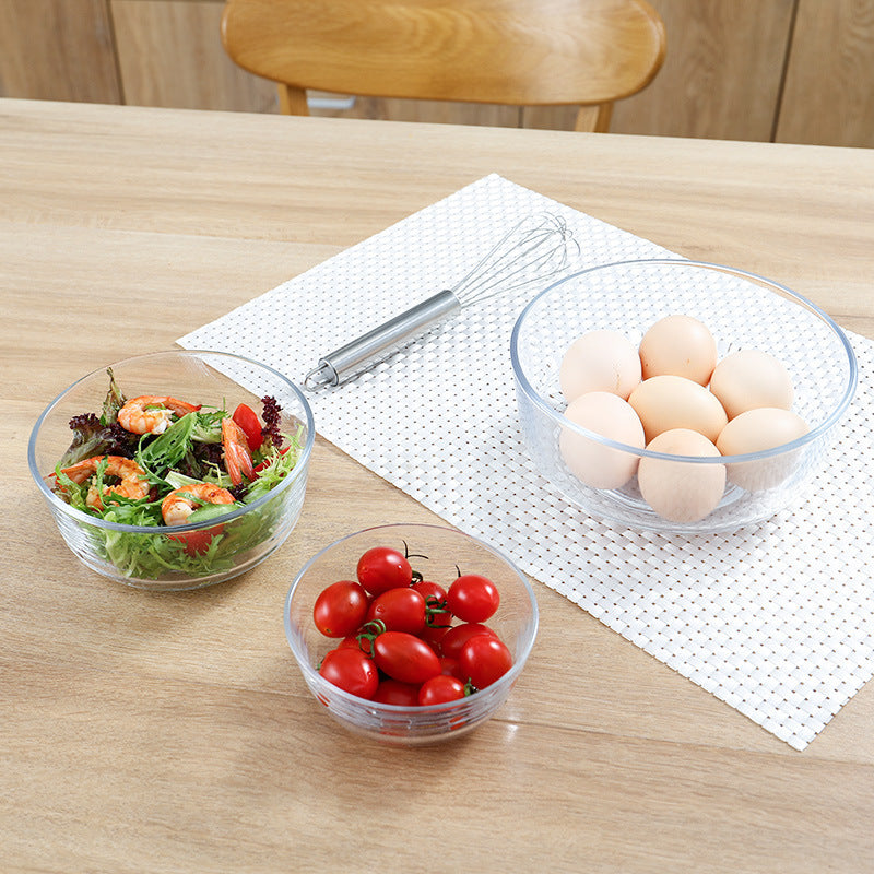 Home utensils, soup bowls, clear glass bowls, salad bowls, creative dessert bowls, heat-resistant large bowls, instant noodle bowls, fruit plates
