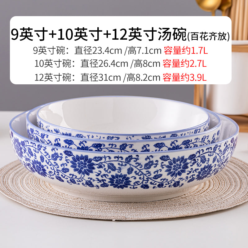 Pure white big soup bowl