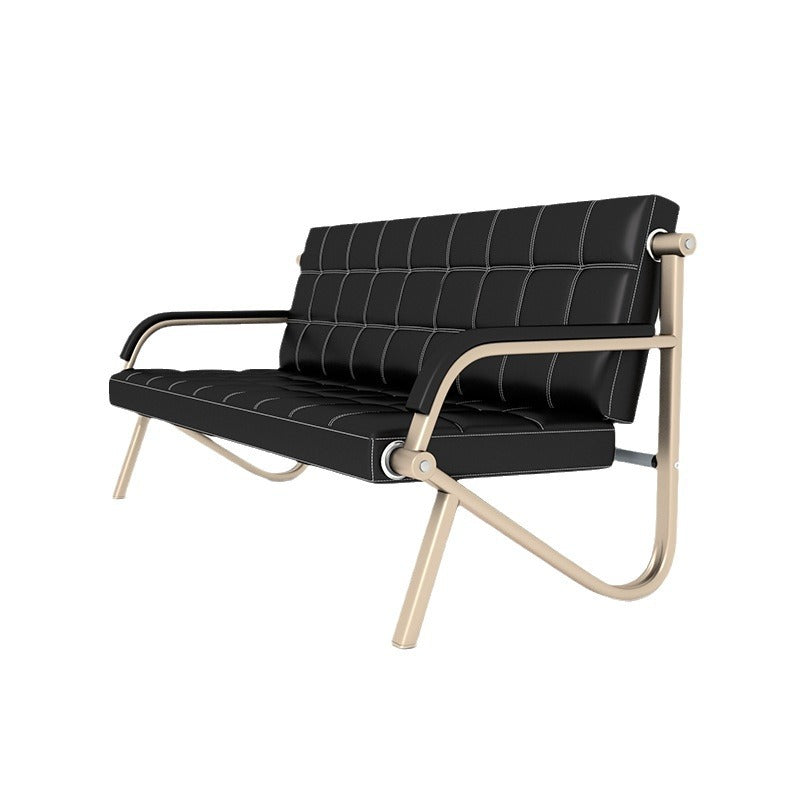Office sofa reception simple modern iron business office three-person sofa middle coffee table table combination