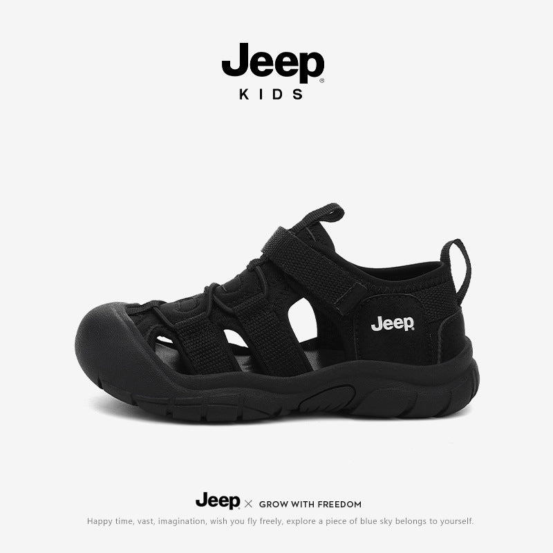 Jeep children's toe sandals outdoor girls' non-slip beach shoes 2025 summer new boys' breathable river shoes