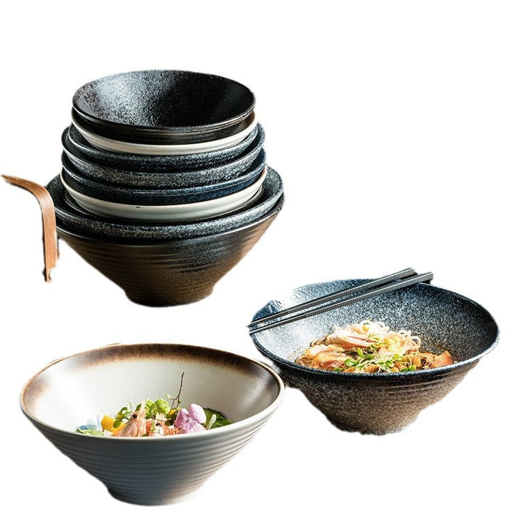 Underglaze color Japanese ramen bowl restaurant home spicy hot ceramic bowl soup bowl hat bowl wonton noodle bowl instant noodle bowl