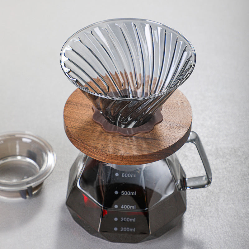 Pour-over glass coffee sharing kettle, cloud pot, coffee filter cup, cold brew cup, American drip pot, coffee pot set