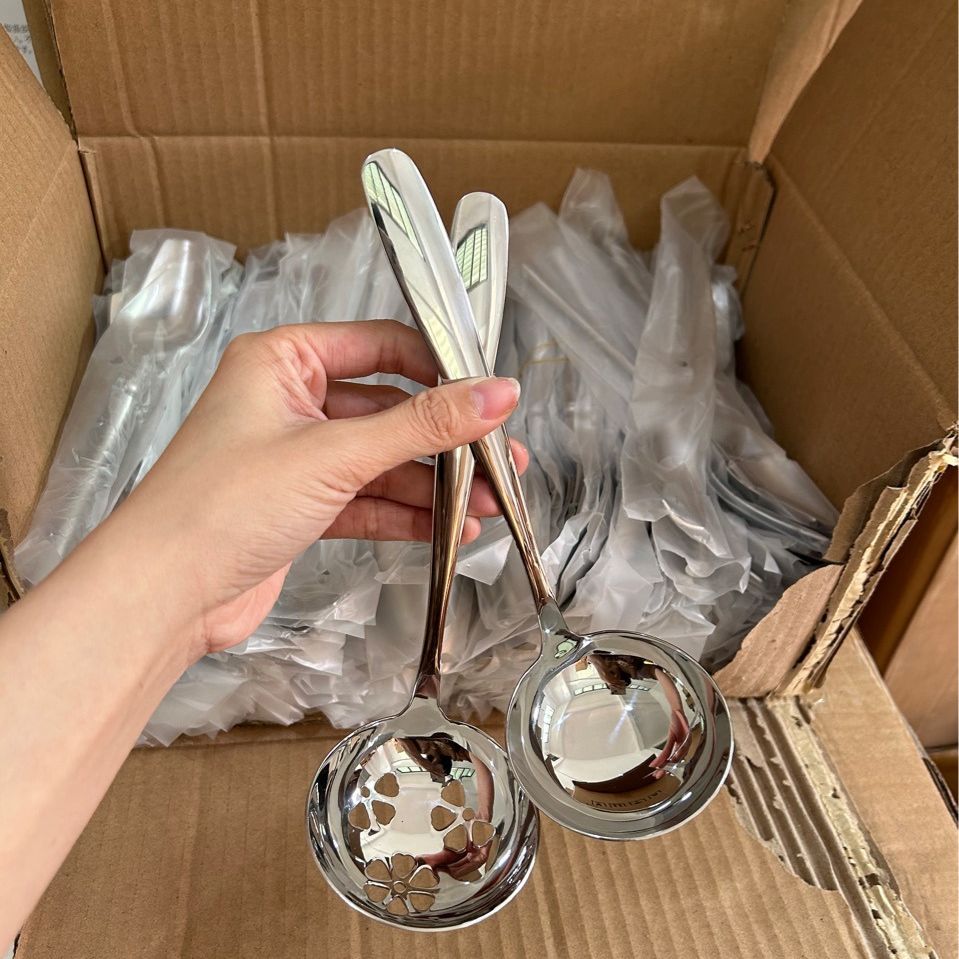 Yinuo Kitchen 304 Stainless Steel Thickening Spoon Soup Spoon Household Thickened Long Handle Soup Drinking Soup Porridge Spoon