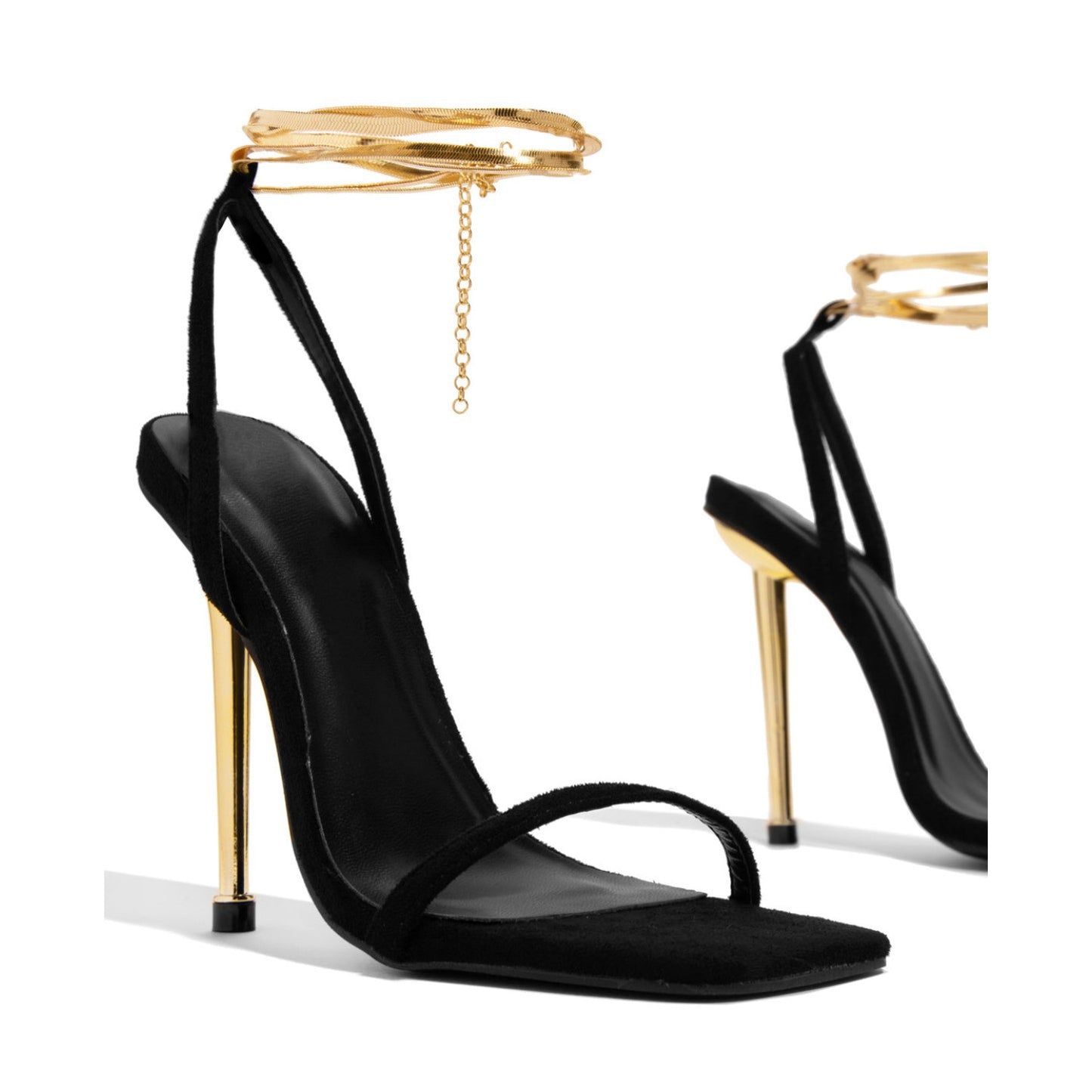 2023 New High Heels Women's Stiletto Heels Plus Size One Straight Buckle Strappy Open Toe Sexy Sandals Women's Plus 42 Size
