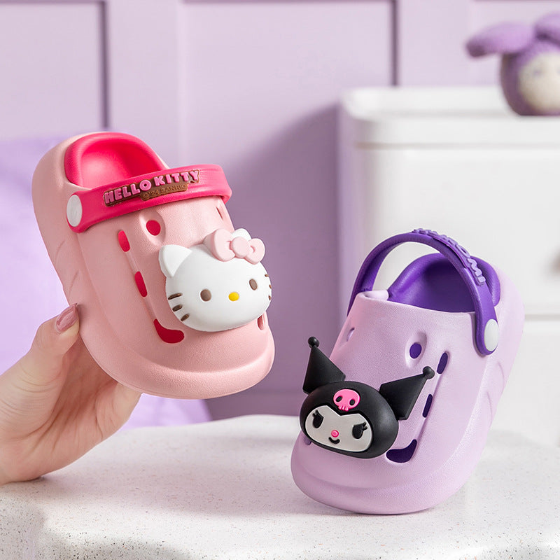 Sanrio Culomi Cartoon Kids Hole Shoes Girls Toe Slippers Anti Slip EVA Garden Shoes Sandals Wholesale