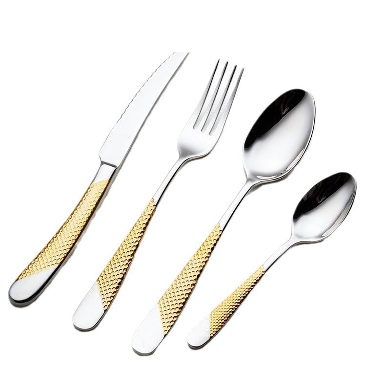 European style stainless steel couple steak knife, fork and spoon commercial household western tableware knife, fork and spoon three-piece set