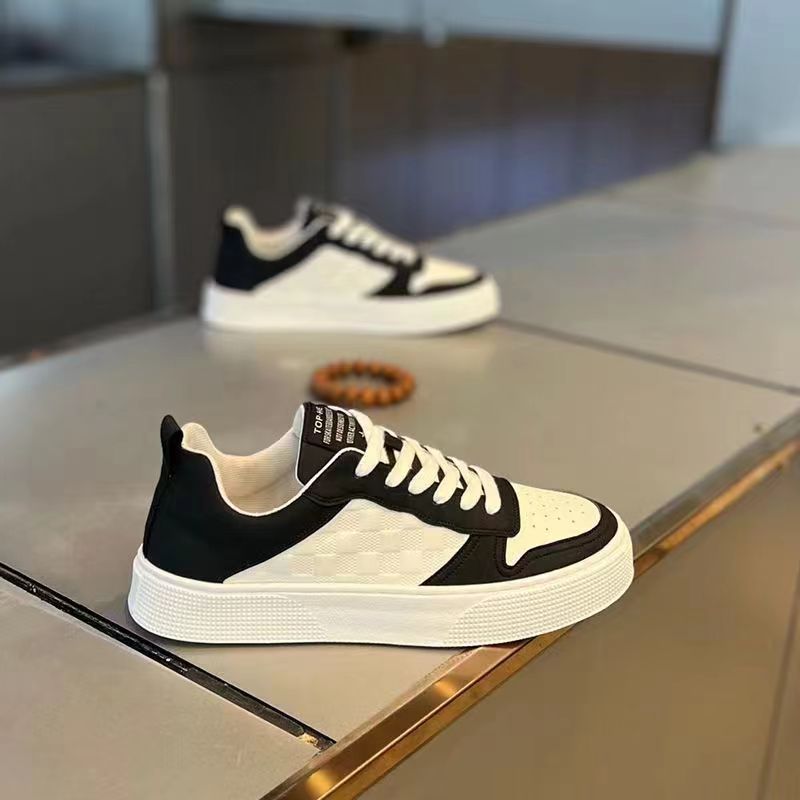 Panda color men's shoes spring breathable live broadcast men's board shoes casual leather shoes small white shoes tide shoes men's wholesale