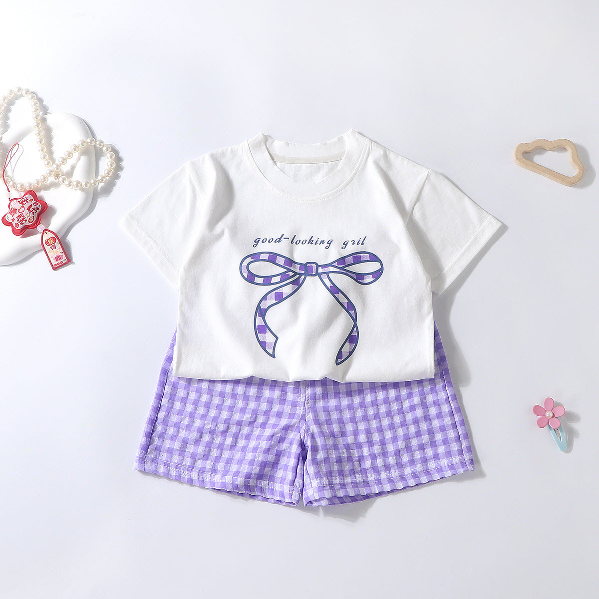 Summer Kids Short Sleeve Shorts Set Baby Toddler Cotton T-Shirt Male & Female Baby Thin Children's Clothing Two-Piece Set Wholesale