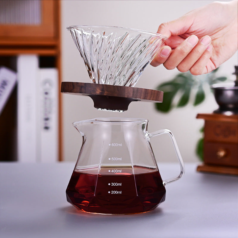 Glass Coffee Filter Sharing Pot Hand Pour Coffee Maker Set Drip Glass Filter Brewing Utensile