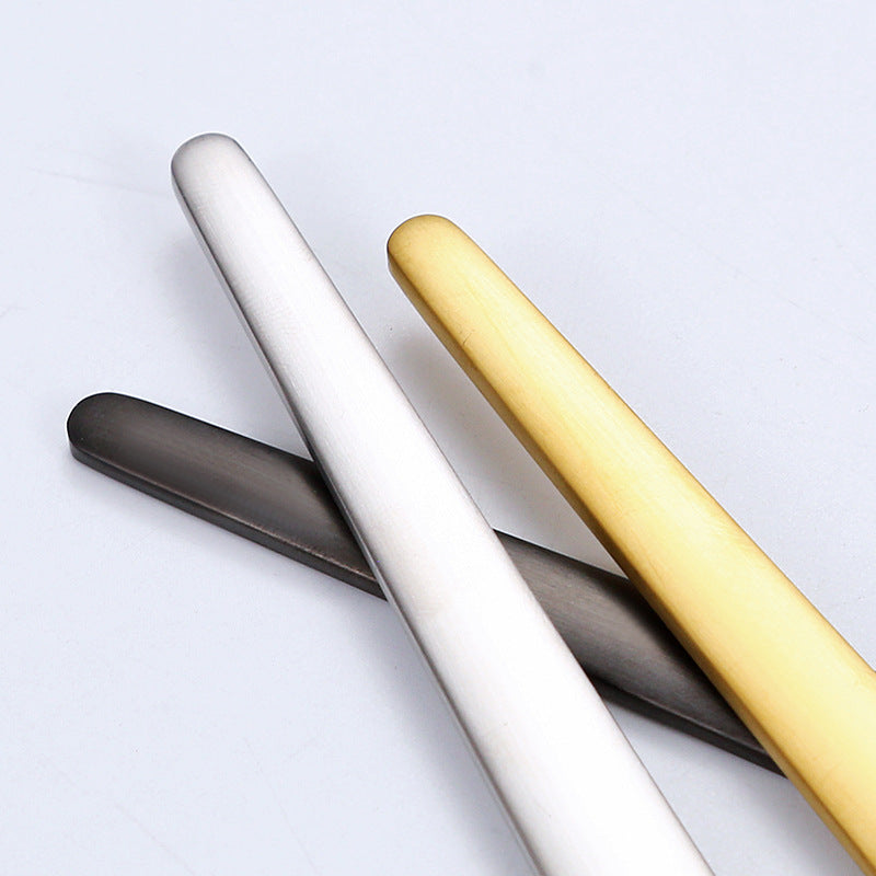 Cross-border 304 stainless steel cutlery set Sanded western food knife, fork and spoon 4-piece set of gold-plated steak cutlery set