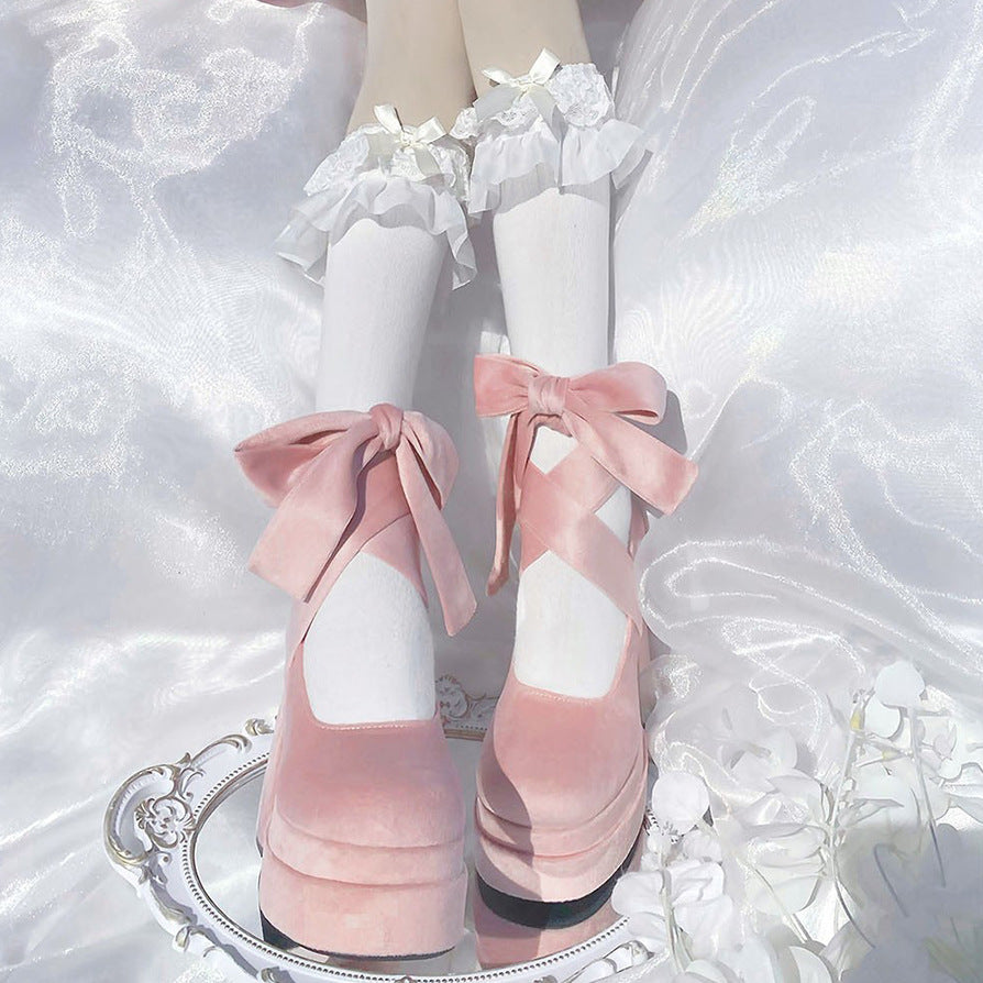 Black high heels, new platform for autumn and winter, thick heels, platform Barbie shoes, Lolita Mary Jane shoes, women