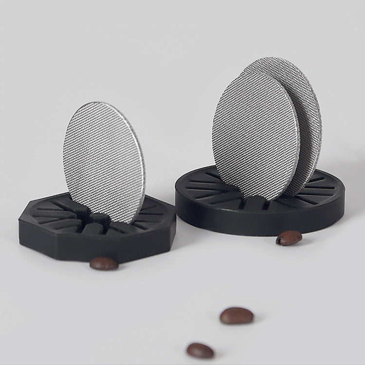 espresso machine, stainless steel, sintered sheet, storage seat, handle, powder bowl, secondary water distribution net, filter, silicone storage rack