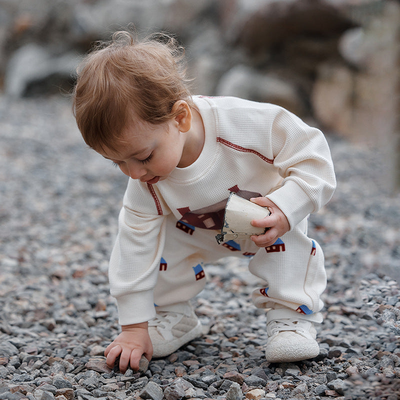 muaqiaqia baby sweatshirt set 2025 children's clothing new boys' spring and autumn children's two-piece set 5YCZ025