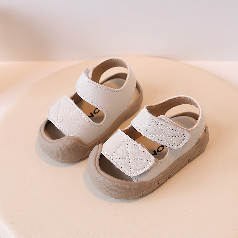 Anti-collision baby shoes simple baby girl toe sandals toddler shoes baby soft soled boy beach shoes 1-3 years old