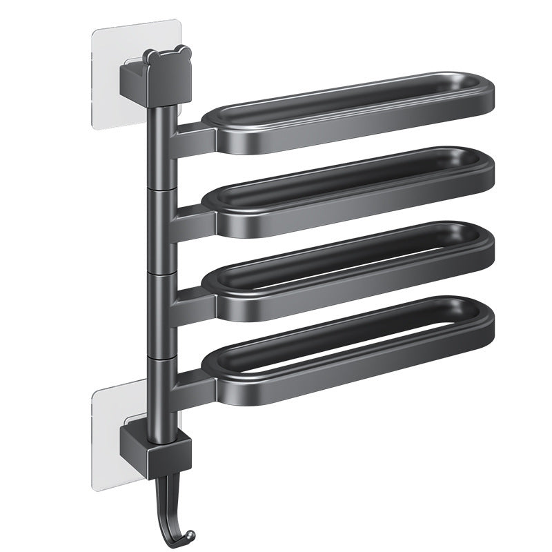 Bathroom rotating towel rack wall mounted punching-free slipper rack hanging bar bathroom storage rack multi-pole hanger artifact