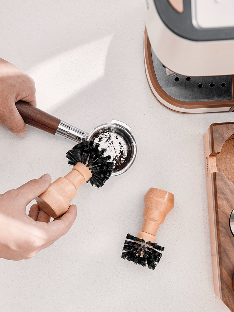 Bincoo powder bowl cleaning brush coffee machine handle solid wood cleaning brush bar tool 51/58mm universal
