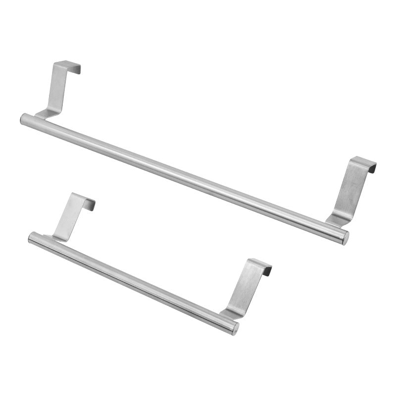 Non-perforated stainless steel towel rack household cabinet door hook rack bathroom single rod towel rack bath towel rack wholesale