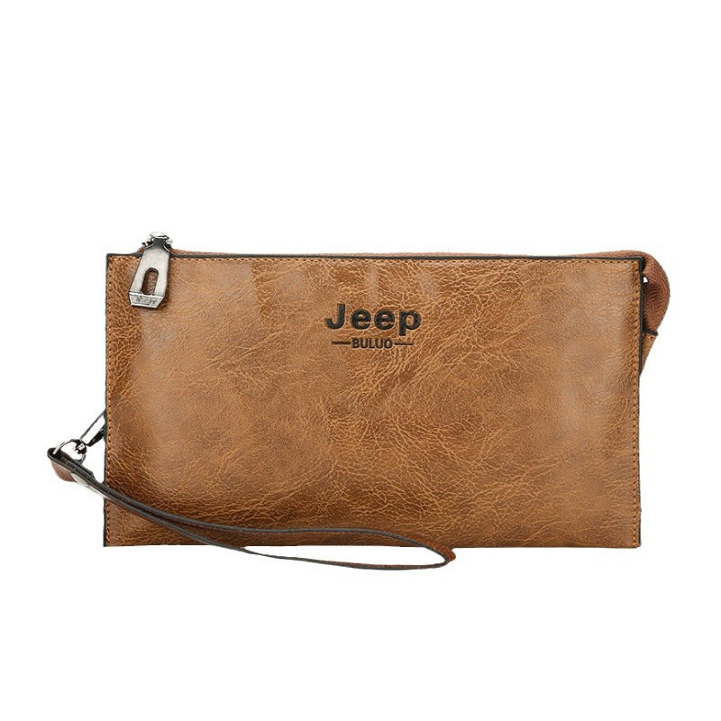 Stalls men's clutch bag business texture long zipper bag gift wallet manufacturer in stock hollow design waterproof