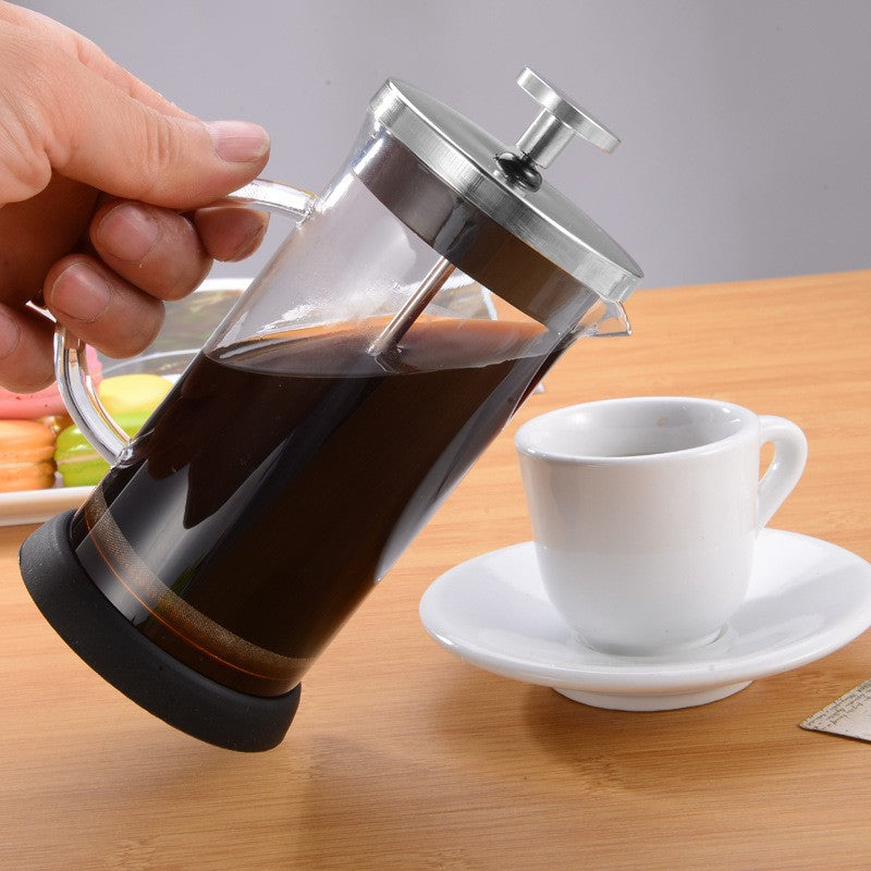 Factory direct sales of new tea heat-resistant tea brewing device, high borosilicate glass teapot, hand-poured coffee pot, French press tea set